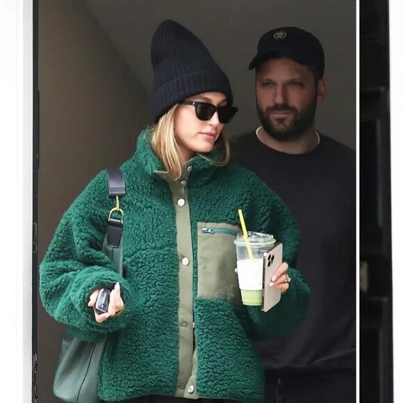 Sandy Liang Jansport Green Fleece Jacket Medium - Picture 1 of 8